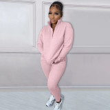 Autumn and winter plush pullover zipper fashionable casual sports suit NY8126