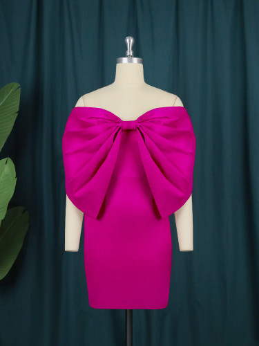 Bowknot dress design feeling fashionable sexy party bag hip skirt