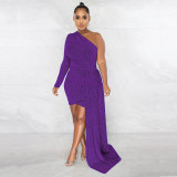 Slim solid dress