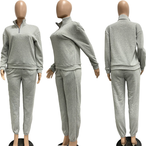Autumn and winter plush pullover zipper fashionable casual sports suit NY8126