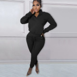 Autumn and winter plush pullover zipper fashionable casual sports suit NY8126