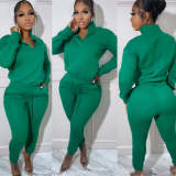 Autumn and winter plush pullover zipper fashionable casual sports suit NY8126