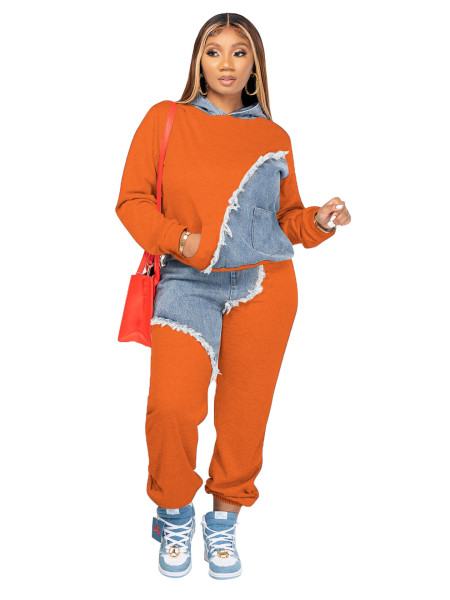 Fashion casual sweater long two-piece suit