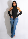 Simple knitwear high collar pullover sweater