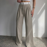 Solid Fashion Slim Casual Pants Popular Design Trailing Suit Pants
