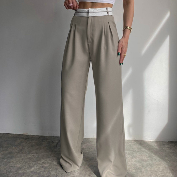 Solid Fashion Slim Casual Pants Popular Design Trailing Suit Pants