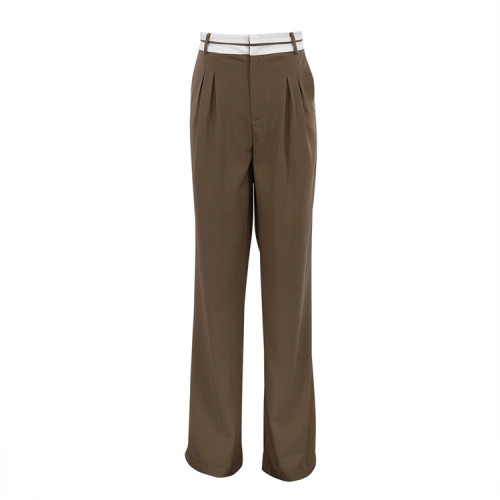 Solid Fashion Slim Casual Pants Popular Design Trailing Suit Pants