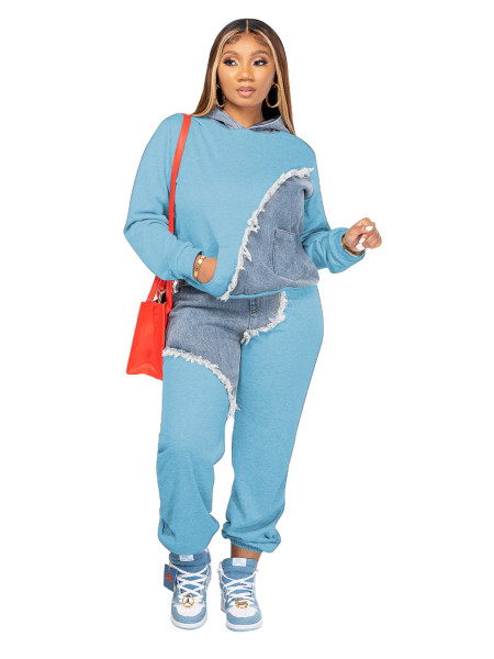 Fashion casual sweater long two-piece suit