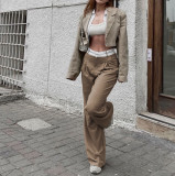 Solid Fashion Slim Casual Pants Popular Design Trailing Suit Pants