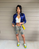 Bomber jacket letter embroidery thread cotton jacket