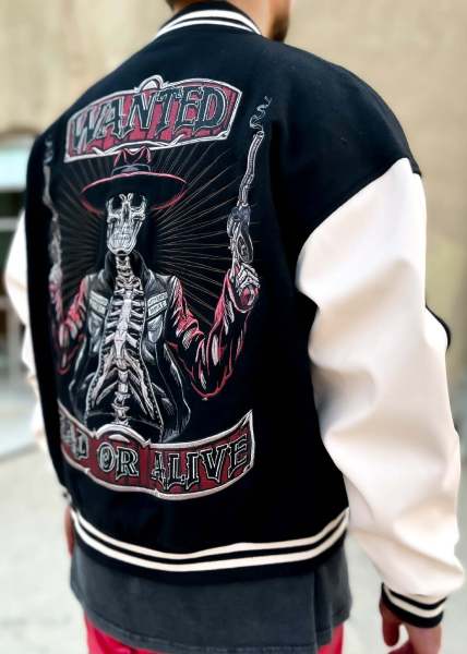Autumn Fashion Print Thread Color Contrast Button Bomber Shirt