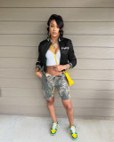 Bomber jacket letter embroidery thread cotton jacket