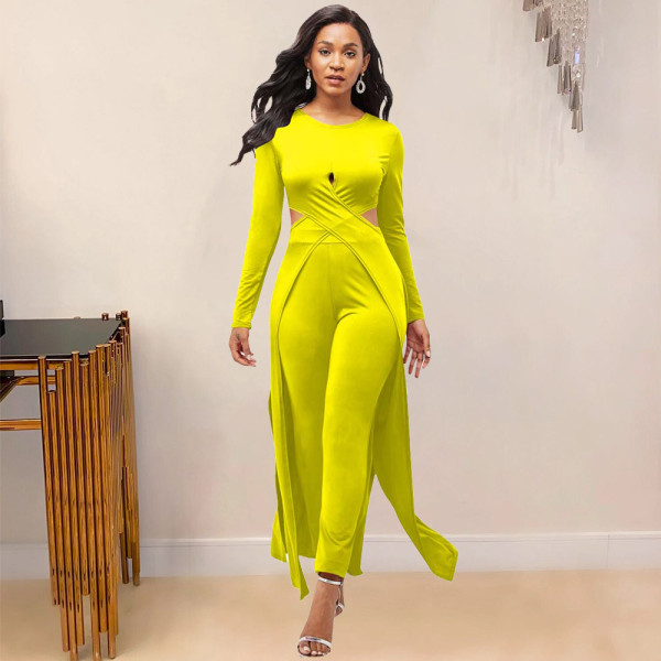 Multicolor hollow out long sleeved cloak sweater tights two-piece set