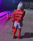 Casual letter embroidery quilted cotton jacket jacket