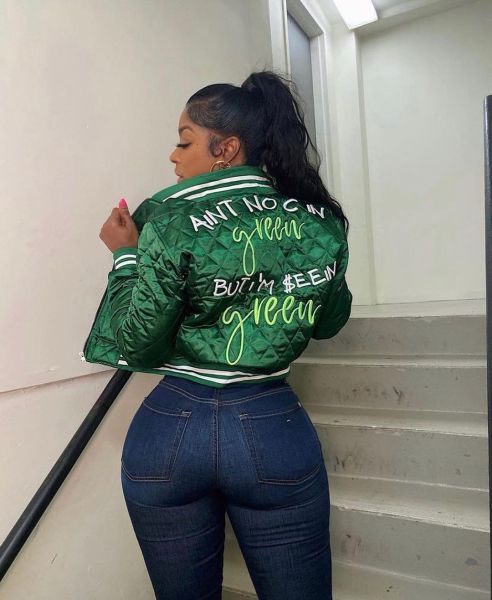 Casual letter embroidery quilted cotton jacket jacket