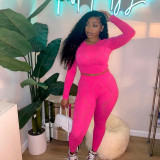 Sexy hollow hole high waist leggings casual sports suit