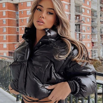 Long sleeve warm stand collar splash proof cotton padded jacket Long sleeve warm stand collar splash proof cotton padded jacket