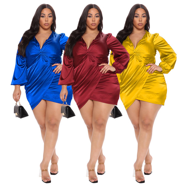 V-neck stretch sexy evening dress