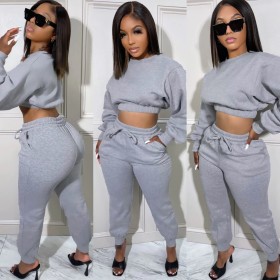 Plush sweater fabric short jogging fashion casual suit