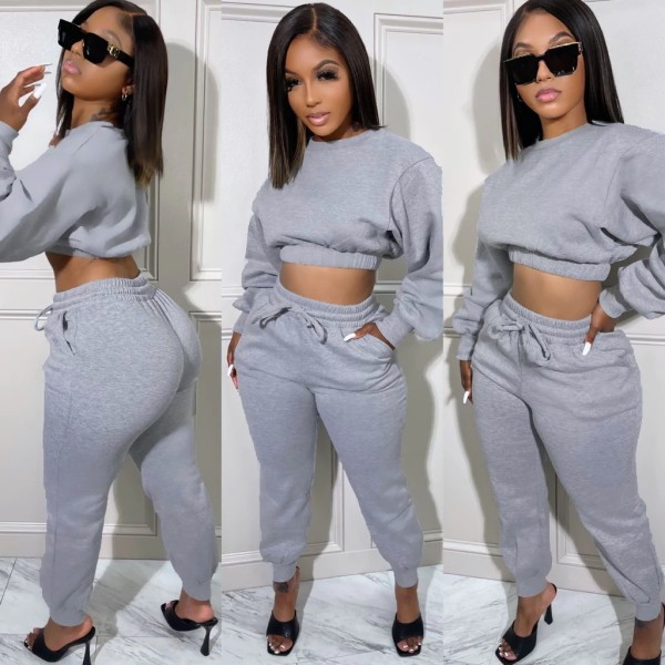 Plush sweater fabric short jogging fashion casual suit