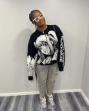 Sweater with round neck fashion cartoon loose knit base coat