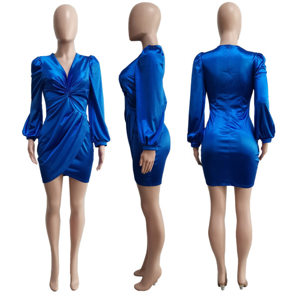 V-neck stretch sexy evening dress