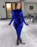 Solid velvet pleated bodysuit