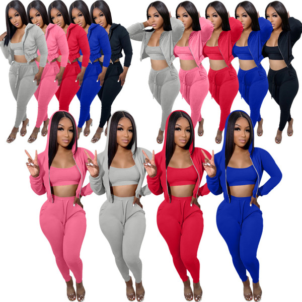 Solid vest small coat sexy sweater rack multicolor three piece suit