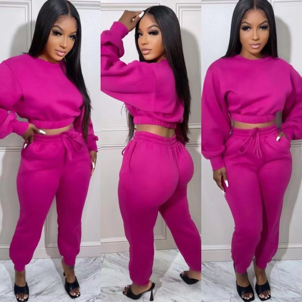 Plush sweater fabric short jogging fashion casual suit