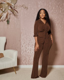 Two piece velvet shirt micro horn set