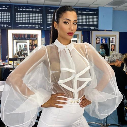 Fashion sexy perspective one-piece shirt with bubble sleeves for women