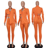 Fashion open waist irregular lace up suit