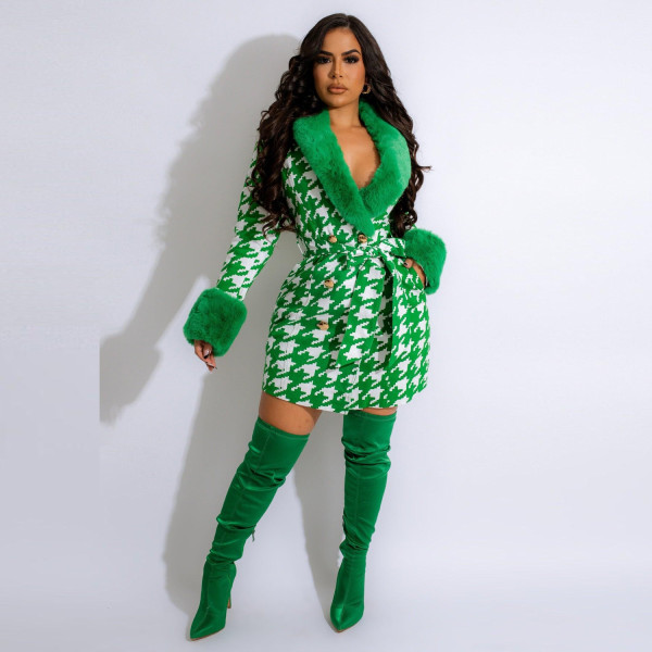 Plush printed coat