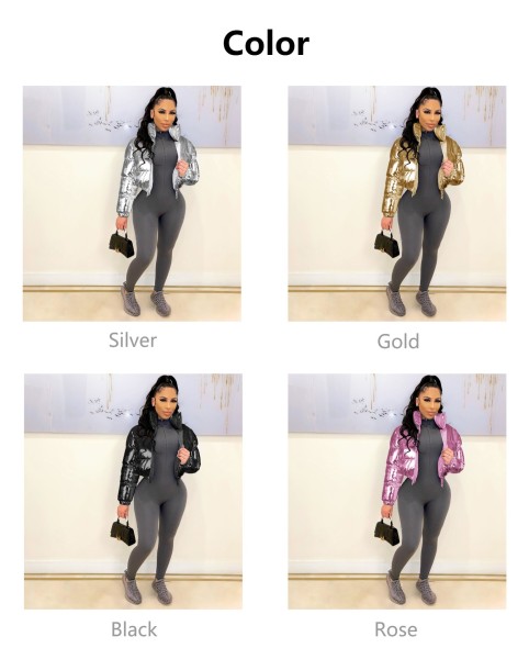 Fashion gilded cotton jacket casual short jacket coat