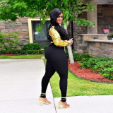 Sexy slim zipper beaded cardigan top nightclub suit