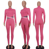 Sexy fashion tight solid color jumpsuit