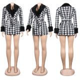 Plush printed coat