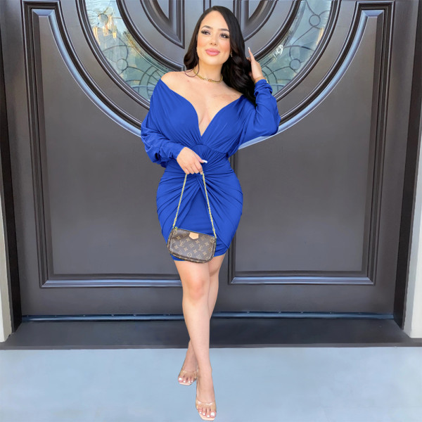 Fashionable hip wrap dress Off shoulder sexy sweet party host dress skirt