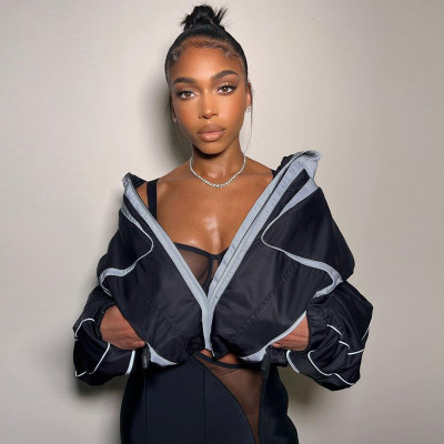 Contrast stitching loose waist zipper stand collar top sweater jacket