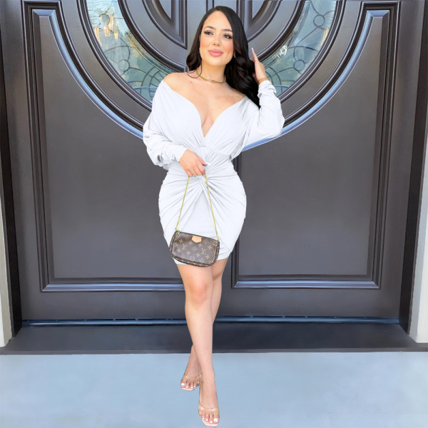 Fashionable hip wrap dress Off shoulder sexy sweet party host dress skirt