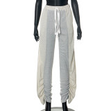 Sexy split high waist leggings show thin pile casual pants