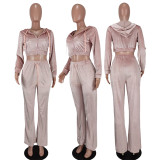 Solid fashion casual sports suit two-piece