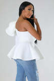 Sexy pullover off collar slim ruffle dress