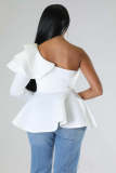 Sexy pullover off collar slim ruffle dress