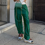 Fashion street loose drawstring color ding skin friendly casual trousers