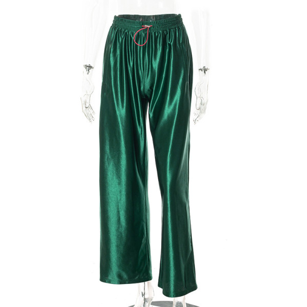 Fashion street loose drawstring color ding skin friendly casual trousers