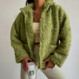 Stand collar long sleeve down warm coat