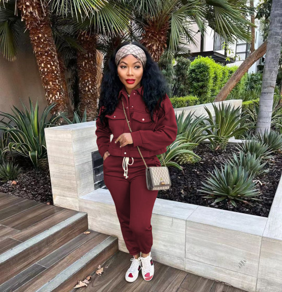 Solid Women's Jacket Top Casual Pants Set Long Sleeve Coat Pants Two Piece Set