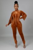 Women's fashion casual sexy solid screen lantern sleeve tights