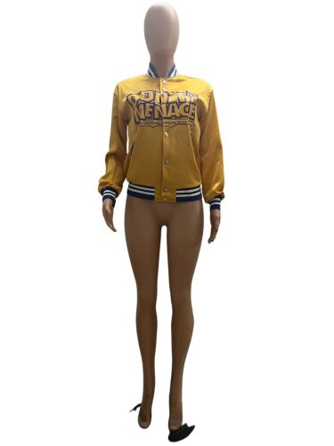 Printed letters anime baseball jacket casual jacket